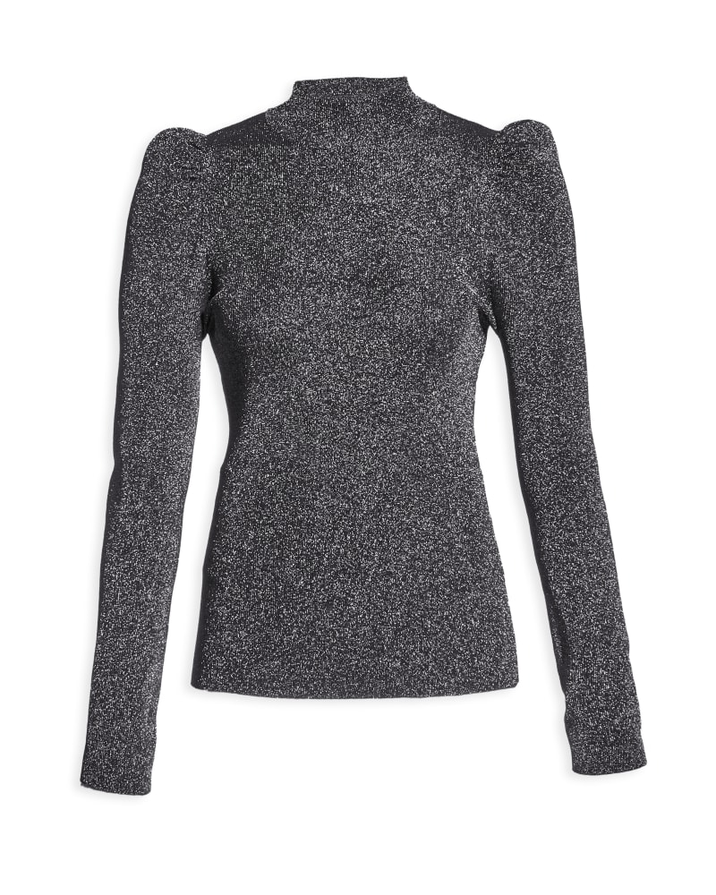 Front of a model wearing a size XL HARVEST MOON TURTLENECK in Gunmetal by AS by DF. | dia_product_style_image_id:244969